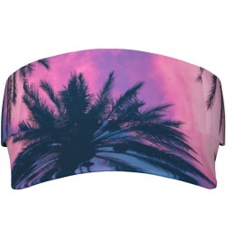 Palm Tree Landscape Sports Sun Visor Hats Adjustable Empty Top Sun Visor Caps for Women Men Kids Multicolor $13.56 Visors