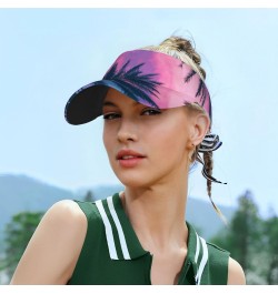 Palm Tree Landscape Sports Sun Visor Hats Adjustable Empty Top Sun Visor Caps for Women Men Kids Multicolor $13.56 Visors