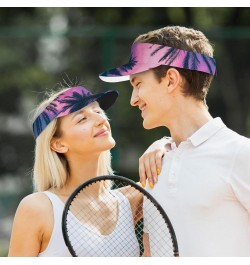 Palm Tree Landscape Sports Sun Visor Hats Adjustable Empty Top Sun Visor Caps for Women Men Kids Multicolor $13.56 Visors