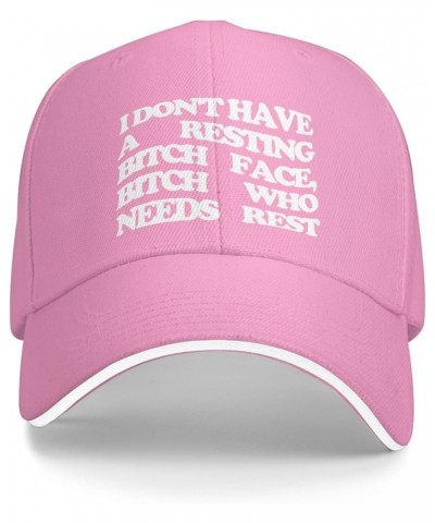 Women's and Men's Baseball Hats I Don't Have A Resting Bitch Face Vintage Dad Hat Adjustable Casquette Cap Pink $9.71 Basebal...