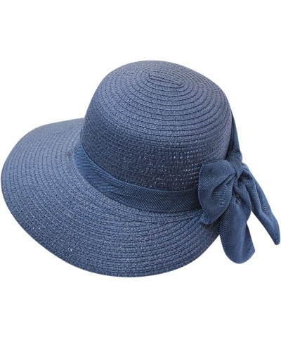 Womens Sun Hat Summer Sun Visor Hat for Women Panama Roll Up Hat Wide Brim Beach Hat Casual Hat L1-navy $6.29 Sun Hats