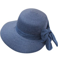 Womens Sun Hat Summer Sun Visor Hat for Women Panama Roll Up Hat Wide Brim Beach Hat Casual Hat L1-navy $6.29 Sun Hats