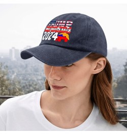 Mens Hats Trump Outdoor Hats for Womens Fashionable Hat Breathable Trumps 2024 Sun Hats Navy Blue $10.05 Visors