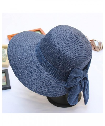 Womens Sun Hat Summer Sun Visor Hat for Women Panama Roll Up Hat Wide Brim Beach Hat Casual Hat L1-navy $6.29 Sun Hats