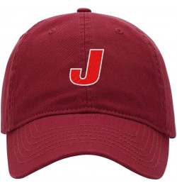 Baseball Cap Men Women Handsome Letter J Embroidered Unisex Classic Adjustable Strapback Dad Hat Red $13.56 Baseball Caps