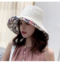 Wide Brim Cotton Summer Hat Women Sun Hats Summer Beach UV Protection UPF Packable Wide Brim Chin Strap B $13.56 Sun Hats