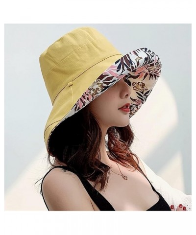 Wide Brim Cotton Summer Hat Women Sun Hats Summer Beach UV Protection UPF Packable Wide Brim Chin Strap B $13.56 Sun Hats