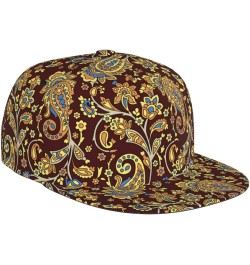 Paisley Baseball Cap, Flat Brim Trucker Hat, Buckle Adjustable Paisley7 $10.00 Baseball Caps