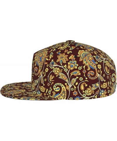 Paisley Baseball Cap, Flat Brim Trucker Hat, Buckle Adjustable Paisley7 $10.00 Baseball Caps