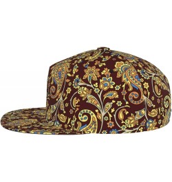 Paisley Baseball Cap, Flat Brim Trucker Hat, Buckle Adjustable Paisley7 $10.00 Baseball Caps