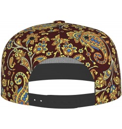 Paisley Baseball Cap, Flat Brim Trucker Hat, Buckle Adjustable Paisley7 $10.00 Baseball Caps