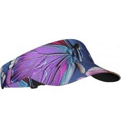 Butterflies and Flowers Sunscreen Visor Hats Sports Sun Visor Cap Adult Empty Top Baseball Cap for Women Men Black $9.61 Visors