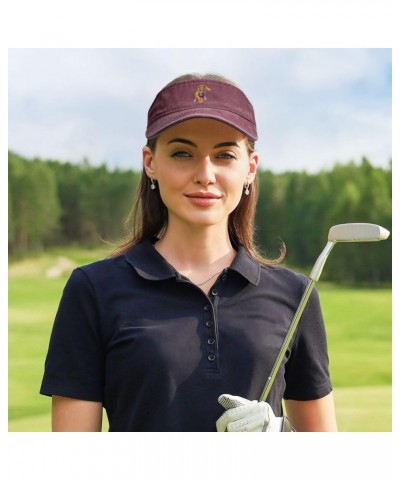 The Dominant Lion Athlete Sun Visor Hats for Women Men Sun Hat Vintage Golf Hat Adjustable Baseball Cap Red $12.88 Visors