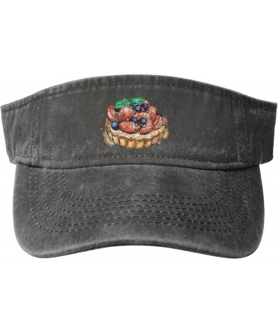 Cake with Strawberries Sun Hat Sun Visor Hats for Women Men Baseball Cap Golf Hats Deep Heather $10.65 Sun Hats