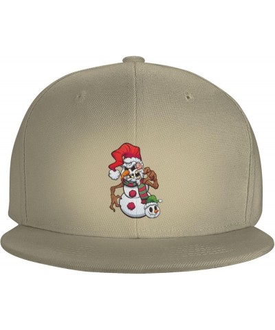 Adjustable Scary Snowman Monster Snapback Hat for Men Women Baseball Cap Dad Hats Natural $10.19 Baseball Caps