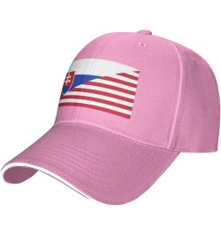 Flag of The United States and Slovakia Mans Womans Baseball Cap Fashion Adjustable Baseball Cap Unisex Denim Hat Pink $10.69 ...