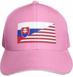 Flag of The United States and Slovakia Mans Womans Baseball Cap Fashion Adjustable Baseball Cap Unisex Denim Hat Pink $10.69 ...