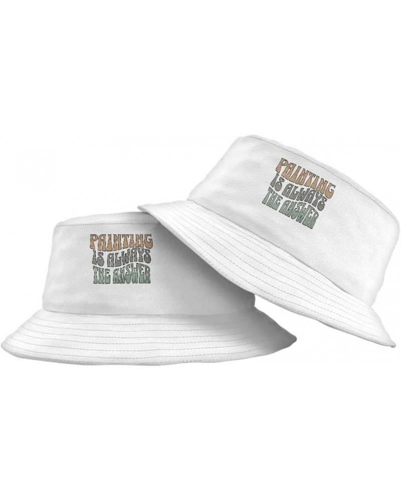 Artist Quote Bucket Hat - Printed Hat - Cool Design Bucket Hat - White, L/XL $18.80 Bucket Hats