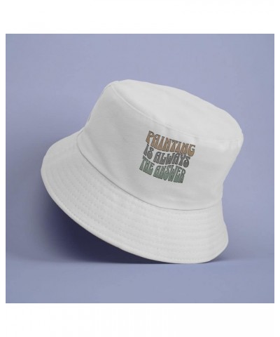 Artist Quote Bucket Hat - Printed Hat - Cool Design Bucket Hat - White, L/XL $18.80 Bucket Hats