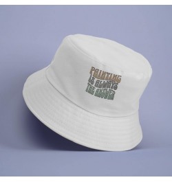 Artist Quote Bucket Hat - Printed Hat - Cool Design Bucket Hat - White, L/XL $18.80 Bucket Hats