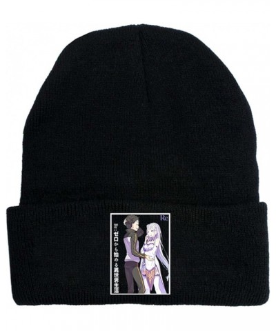 Anime Life in A Different World from Zero Beanie for Men Women Knit Hat Gifts for Anime Lovers Black-f $10.46 Skullies & Beanies