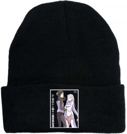 Anime Life in A Different World from Zero Beanie for Men Women Knit Hat Gifts for Anime Lovers Black-f $10.46 Skullies & Beanies