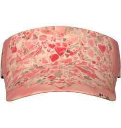 Red Heart Flowers Adult Sunscreen Visor Cap Large Brim,Elastic Band Connection Adjustable Size,Inner Layer with Sweatband,Sum...