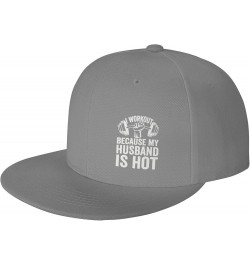 I Workout Because My Husband is Hot Flat Bill Hat Trucker Hats Baseball Caps Street Dancer Cap for Men Women Black Gray $11.4...