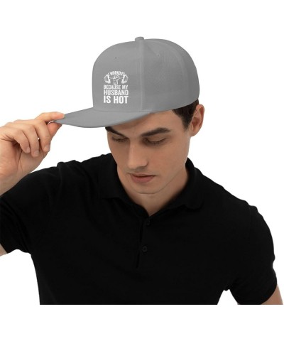 I Workout Because My Husband is Hot Flat Bill Hat Trucker Hats Baseball Caps Street Dancer Cap for Men Women Black Gray $11.4...