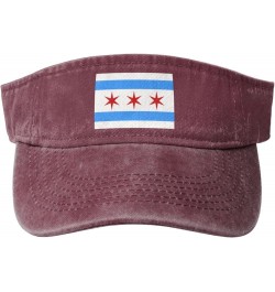 Flag of Chicago, Illinois (1933-1939) Sun Hat Sun Visor Hats for Women Men Baseball Cap Golf Hats Red $13.49 Sun Hats