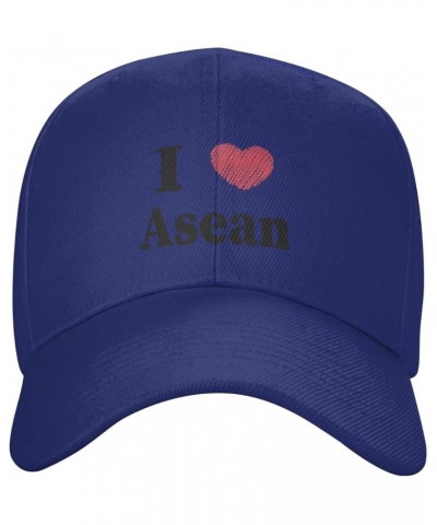 I Love Asean Baseball Cap for Men Women Dad Hat Classic Adjustable Golf Hats Blue $11.18 Baseball Caps