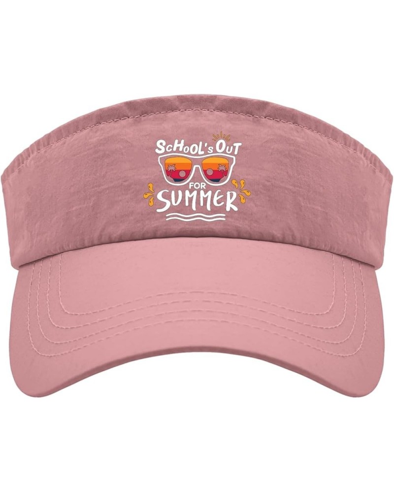 School's Out for Summer Happy Last Day of School Cap Visors for Adult Visor Hat Trendy Beach Hat Pink $10.99 Visors