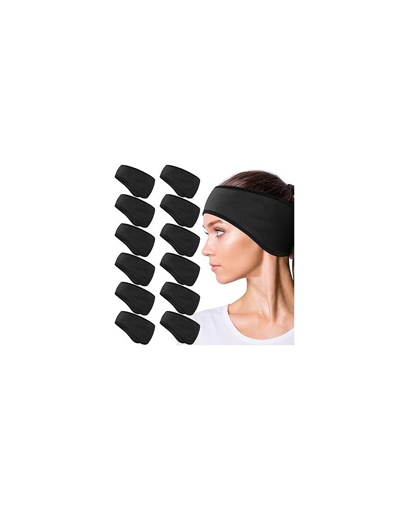 12 Pcs Ear Warmer Headband Winter Headbands Sports Running Elastic Ear Warmers Warm Ear Covers for Winter(Dark Gray) Dark Gra...