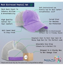 Womens Ponytail Cap Colorado Centennial State Style B Cotton Distressed Trucker Hats Lavender $13.72 Baseball Caps