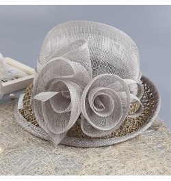 Summer Straw Hats for Women Flower Roll Brim Cool Travel Sun Protection Beach Cap Khaki $57.56 Sun Hats