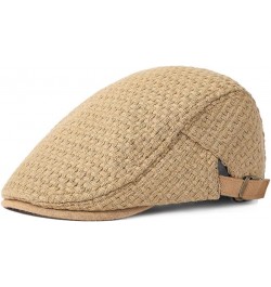 Fashion Men's Cotton Flat Cap Adjustable Ivy Gatsby Newsboy Hat Winter Outdoor Driving Hunting Cap for Men Khaki $9.09 Newsbo...