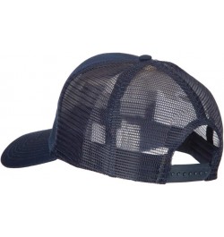 Fishing Grampy Embroidered Solid Cotton Mesh Pro Cap Navy $15.30 Baseball Caps