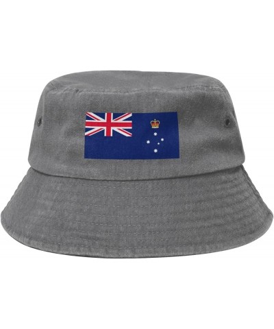 Flag of Victoria (Australia) Bucket Hat for Women Men Summer Travel Sun Hat Outdoor Cap Funny Bucket Hats Gray $14.48 Bucket ...