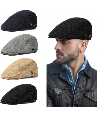 Fashion Men's Cotton Flat Cap Adjustable Ivy Gatsby Newsboy Hat Winter Outdoor Driving Hunting Cap for Men Khaki $9.09 Newsbo...