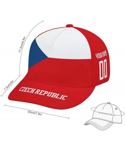 Custom Country Flag Design Baseball Caps National Soccer Team Personalized Number Name for Men Women Youth Sports Gifts Czech...