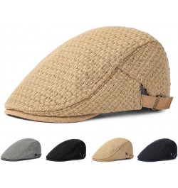 Fashion Men's Cotton Flat Cap Adjustable Ivy Gatsby Newsboy Hat Winter Outdoor Driving Hunting Cap for Men Khaki $9.09 Newsbo...