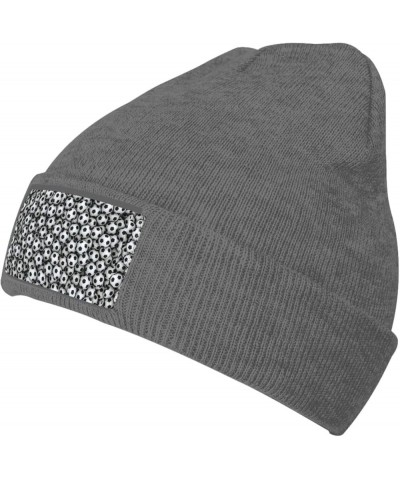 Interesting Fashion Autumn Winter Man Woman Pile of Footballs Print Beanie Hat Warm Hat Knit Hedging Cap Deep Heather $9.20 S...