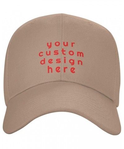 Custom Hats Add Your Text Logo Picture Design Your Personalized Hats Natural $7.91 Baseball Caps