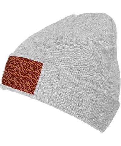 Lingge Print Unisex Warm Knit Hat Cap Winter Cap Cute Soft Warm Outdoor Ski Knit Cap Nightcap Gray $11.30 Skullies & Beanies