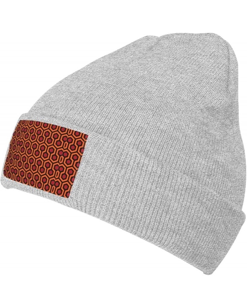 Lingge Print Unisex Warm Knit Hat Cap Winter Cap Cute Soft Warm Outdoor Ski Knit Cap Nightcap Gray $11.30 Skullies & Beanies