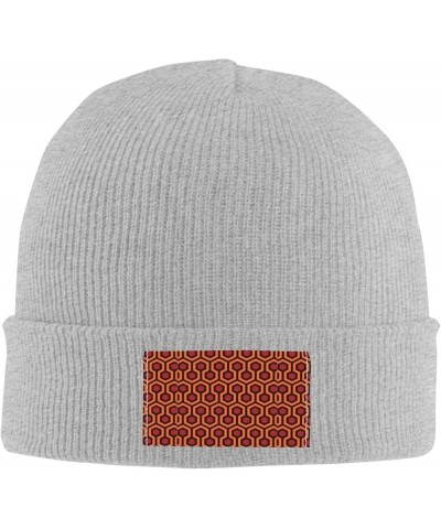 Lingge Print Unisex Warm Knit Hat Cap Winter Cap Cute Soft Warm Outdoor Ski Knit Cap Nightcap Gray $11.30 Skullies & Beanies