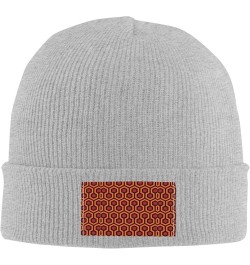 Lingge Print Unisex Warm Knit Hat Cap Winter Cap Cute Soft Warm Outdoor Ski Knit Cap Nightcap Gray $11.30 Skullies & Beanies