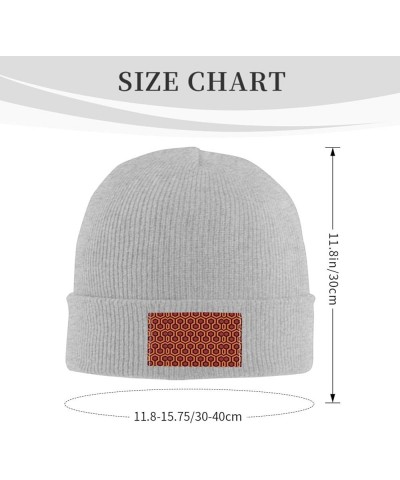 Lingge Print Unisex Warm Knit Hat Cap Winter Cap Cute Soft Warm Outdoor Ski Knit Cap Nightcap Gray $11.30 Skullies & Beanies