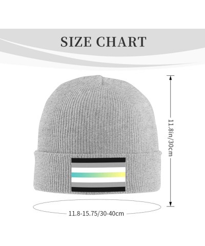 Librafluid Masculine Nonbinary Pride Flag Cozy Knitted Hat for Winter - Warm Comfort Black Gray $13.54 Skullies & Beanies