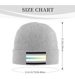 Librafluid Masculine Nonbinary Pride Flag Cozy Knitted Hat for Winter - Warm Comfort Black Gray $13.54 Skullies & Beanies